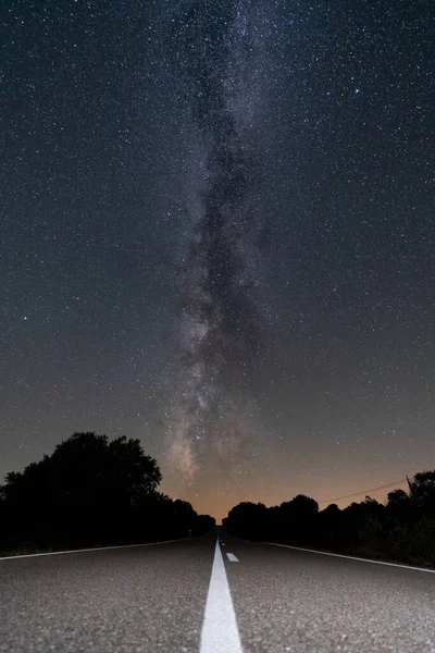 Nachts auf die Milchstraße — Stockfoto