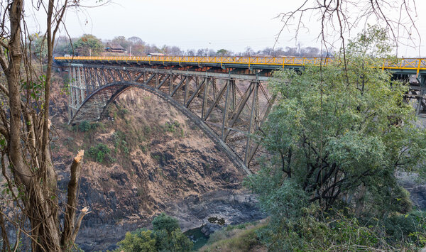 Bridge over Zambezi River connecting Zambia and Zimbabwe, Victoria Falls