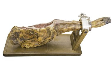 Beyaz arka plan, ultra geniş açı üzerinde tedavi serrano jambonu