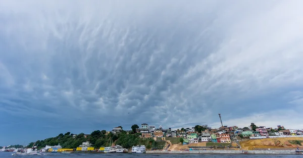 Ultra wide angle of Manaus with cloudy sky, Amazon — Stock Photo, Image