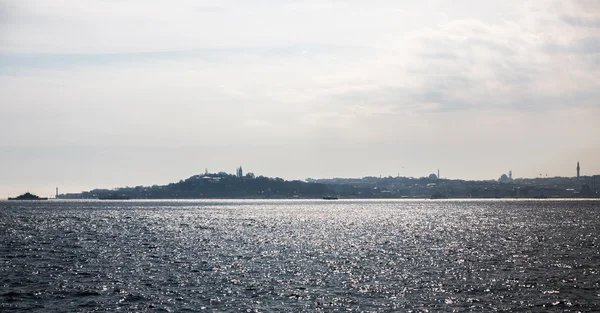 European side of Istanbul at sunset, profile — Stock Photo, Image