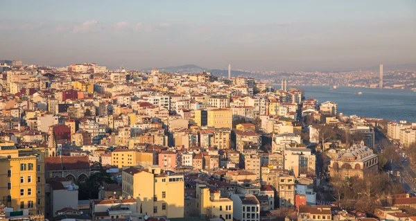 European side of Istanbul houses with bosphorus — Stock Photo, Image