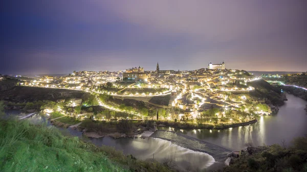 Toledo Stadt bei Nacht — Stockfoto