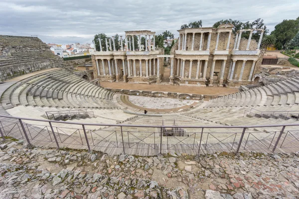 O proscenium do teatro roman em Merida em Spain . — Fotografia de Stock