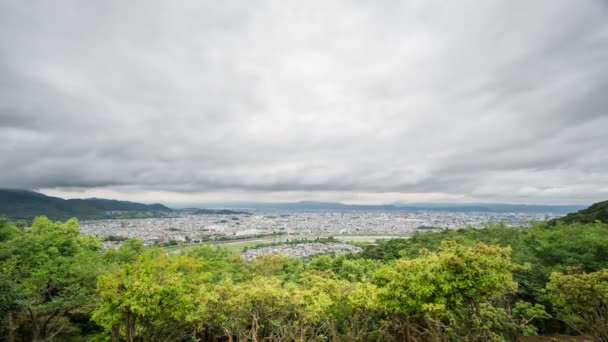 Kyoto skyline Time-lapse från Arashiyama — Stockvideo