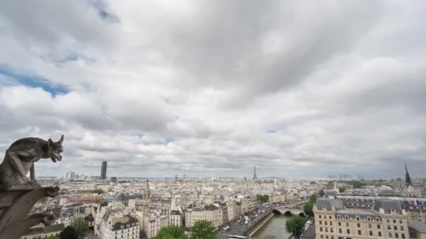 Pařížské Panorama s chrlič, Eiffel Tower, Paříž, 4k časová prodleva