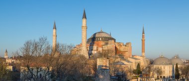 Aya Sofya Katedrali alacakaranlıkta üst