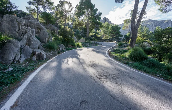 Bergweg met curven — Stockfoto