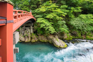 Uzun pozlama closeup Shinkyo köprü Nikko, Japonya