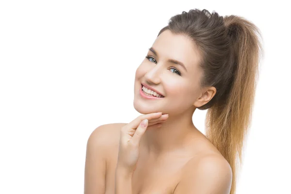 Beautiful girl with ponytail — Stock Photo, Image