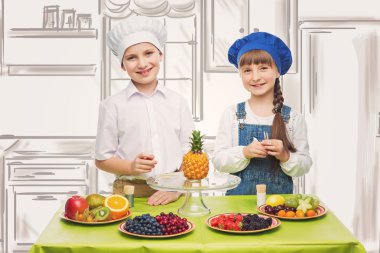 Meyve aperatifler yapma çocuk