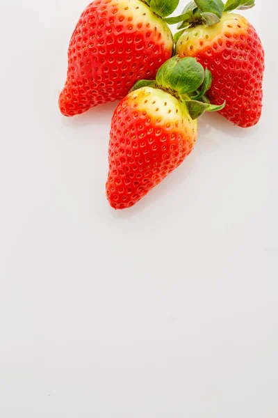 Gros plan de fraises pas complètement mûres — Photo