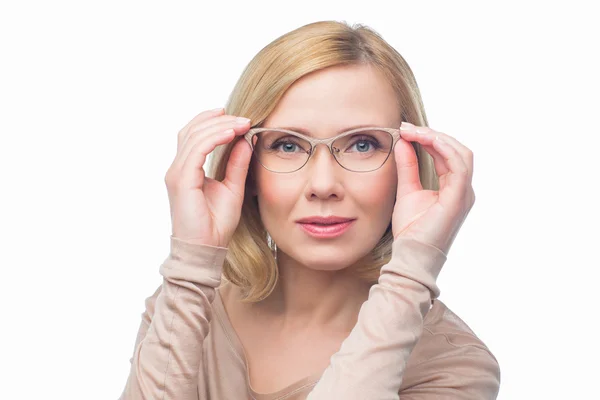 Beautiful woman in glasses — Stock Photo, Image