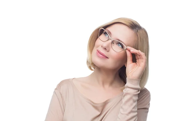 Bella donna in occhiali — Foto Stock