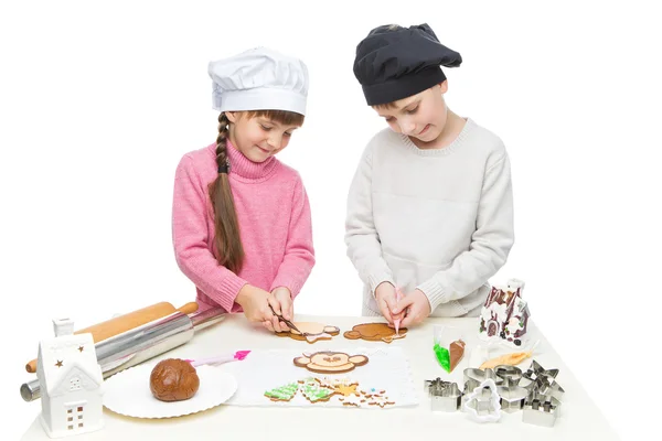 Children making christmas cookies — Stock Photo, Image