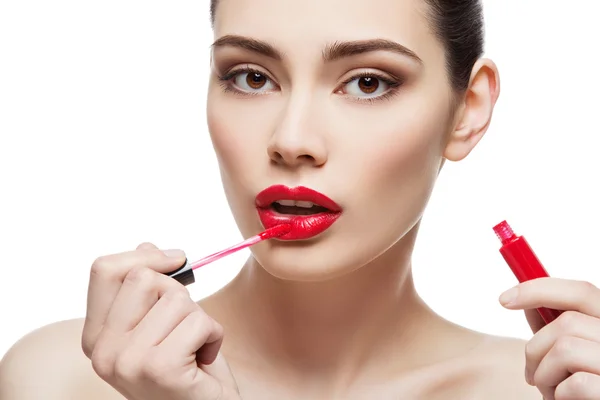 Lipgloss ile güzel kız — Stok fotoğraf