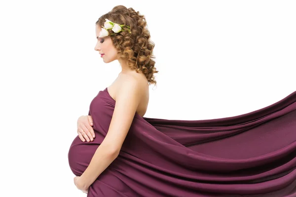 Pregnant woman in fabric Royalty Free Stock Photos