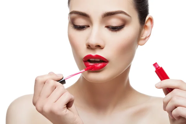 Lipgloss ile güzel kız — Stok fotoğraf