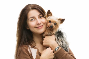 Mutlu köpek ve sahibi