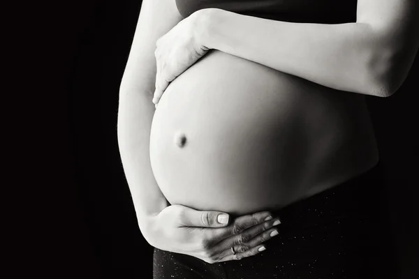 Primo piano della pancia incinta — Foto Stock