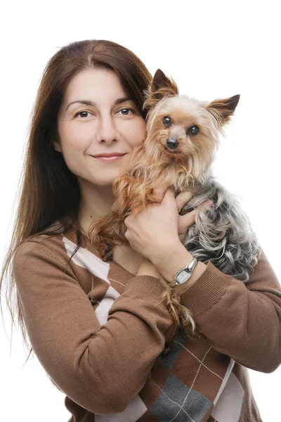 Feliz perro y dueño — Foto de Stock