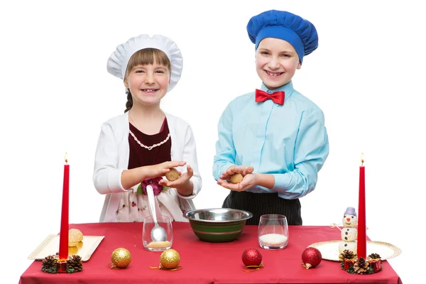 Barn matlagning christmas dessert — Stockfoto