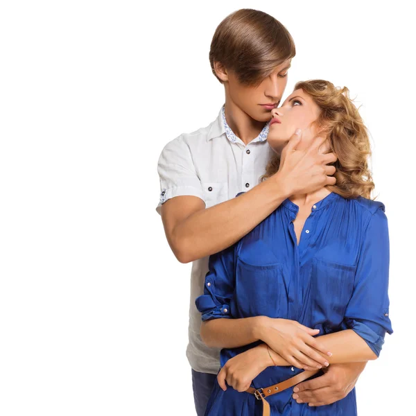 Beautiful hugging couple — Stock Photo, Image