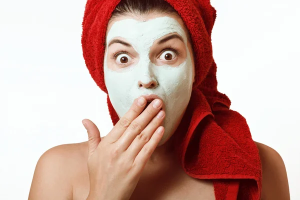 The girl in a mask for the face — Stock Photo, Image
