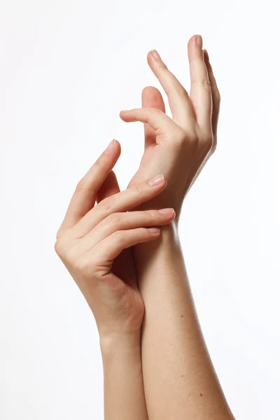 Flexibla kvinnans hand — Stockfoto