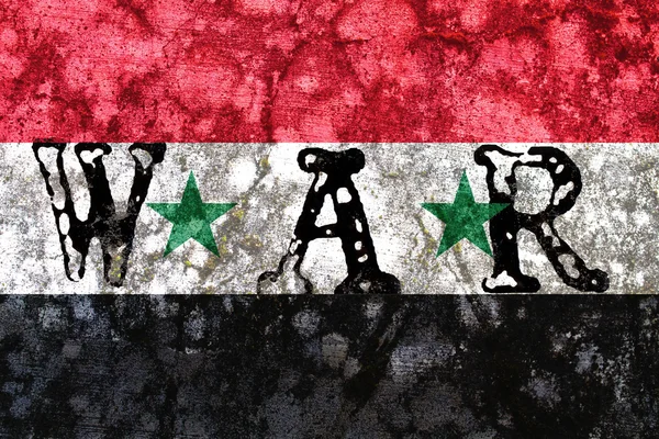 Текстурированный сирийский национальный флаг — стоковое фото