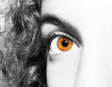 Güzel yorum içeren görünüm kahverengi gözleri