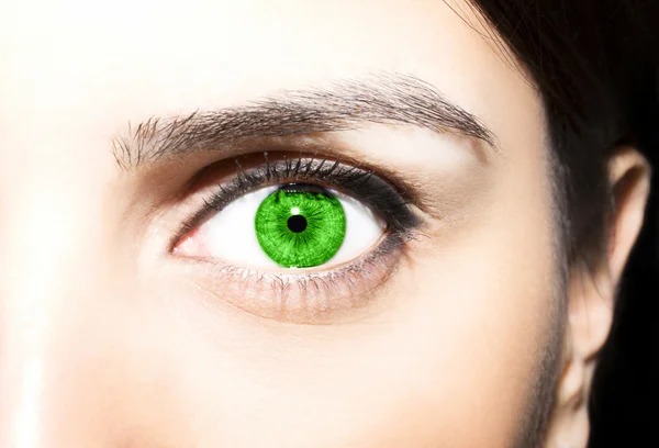 Hermosa mirada perspicaz ojos verdes —  Fotos de Stock