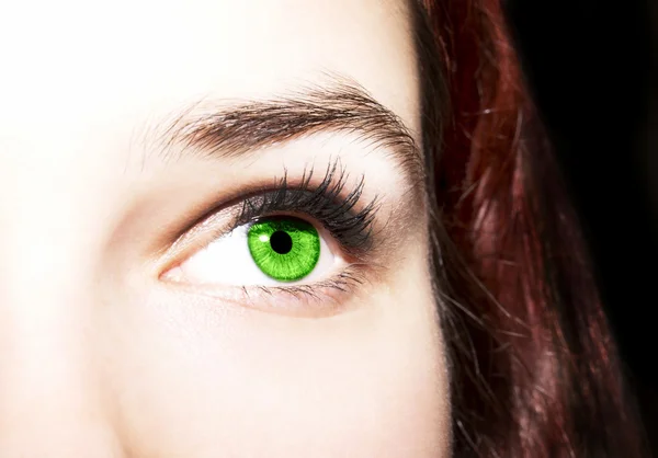 Hermosa mirada perspicaz ojos verdes —  Fotos de Stock