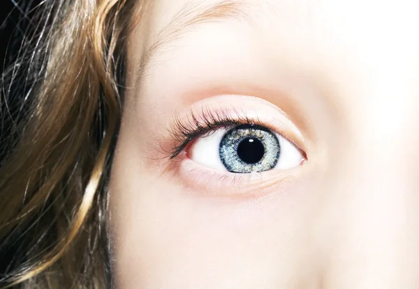 Beautiful insightful look blue eyes little girls — Stock Photo, Image