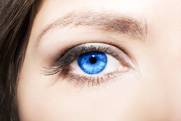 Maquillage des yeux. Beaux yeux Détail du maquillage, extension des cils — Photo