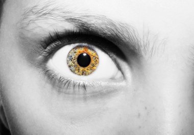 Makroyu kapatın genç kız portresi gözler