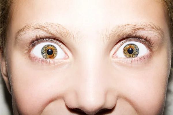 Macro Close up retrato de jovens olhos meninas — Fotografia de Stock