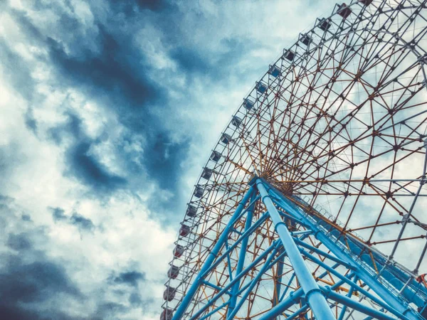 Breathtaking View Ferris Wheel Sky Bottom Top Mtatsminda Park Funicular — Stock Photo, Image