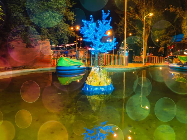 Fontaine Parc Mtatsminda Nuit Meilleur Endroit Pour Reposer Tbilissi Photo — Photo