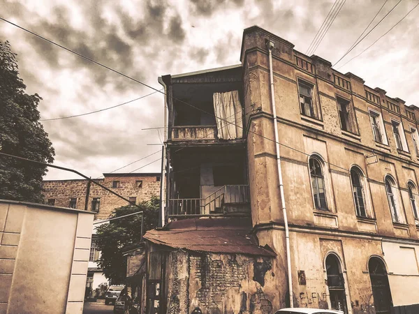 Eski Tiflis Mimarisi Kapıları Dış Dekoru — Stok fotoğraf