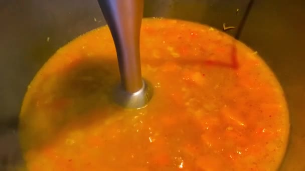 Miscelazione Durante Cottura Attesa Una Deliziosa Zuppa — Video Stock