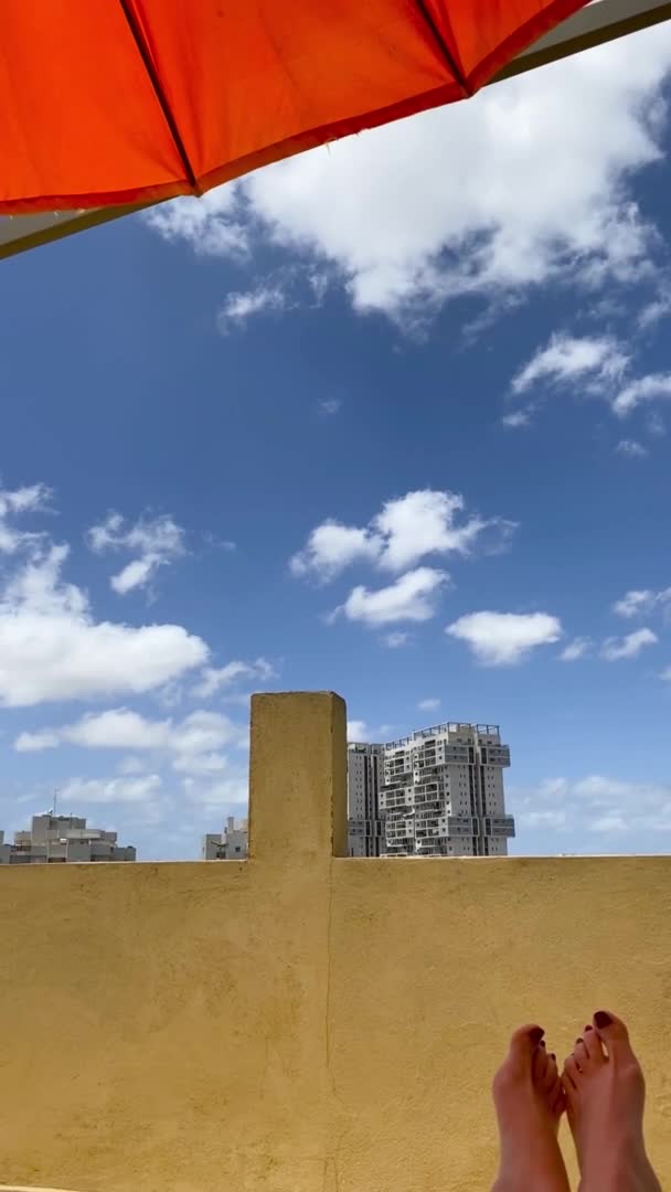 Posto di riposo sul tetto del mio edificio — Video Stock