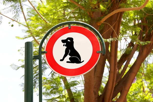 Señal de advertencia de limpieza perro — Foto de Stock