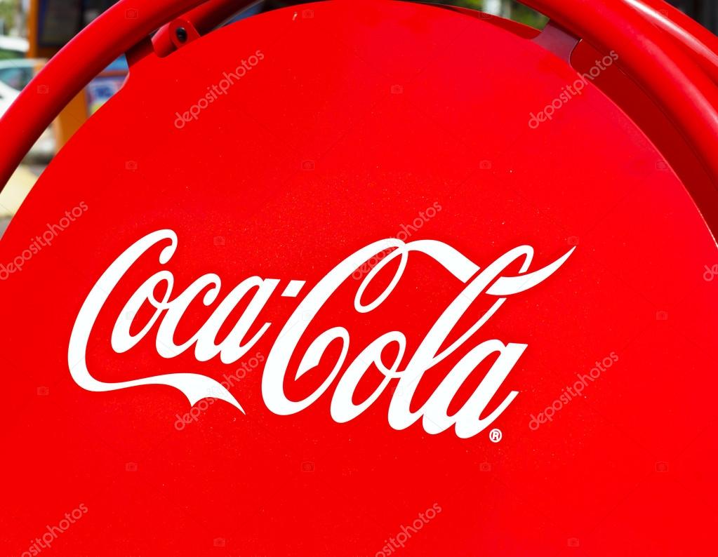 Tel - Aviv, Israel - October 19, 2015:Coca-Cola shield on October 19, 2015 in Tel - Aviv, Israel. The Coca-Cola Company is an American multinational beverage corporation and manufacturer.
