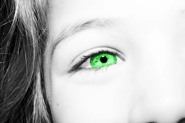 Beau regard perspicace yeux de couleur — Photo