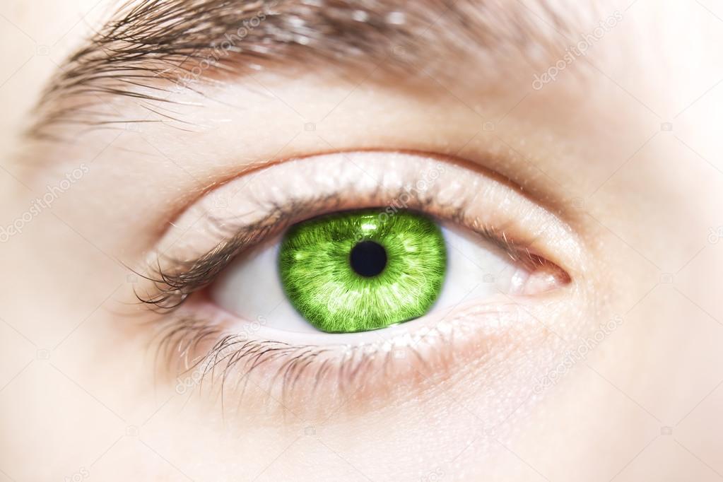Beautiful insightful green look eyes