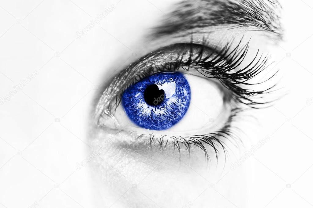 Beautiful insightful look blue eyes