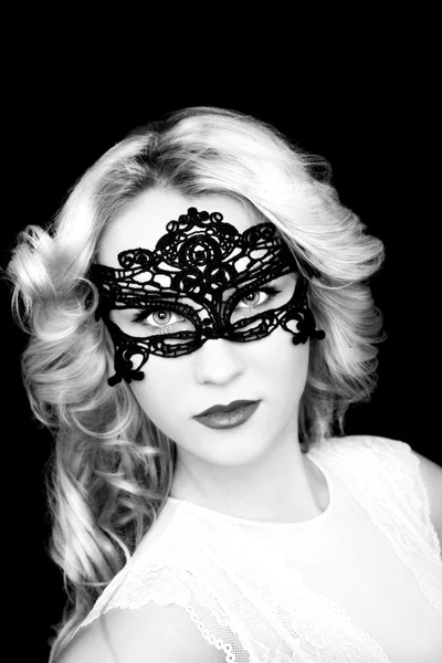Fashionable woman in mask — Stock Photo, Image