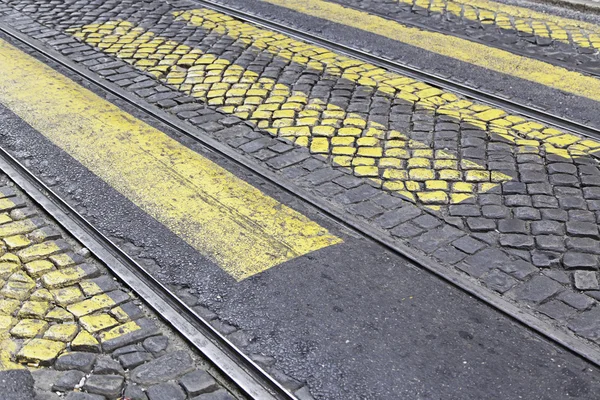 古い路面電車トラック — ストック写真