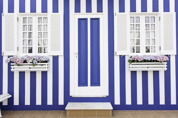 Detalhe de uma fachada típica de Aveiro — Fotografia de Stock